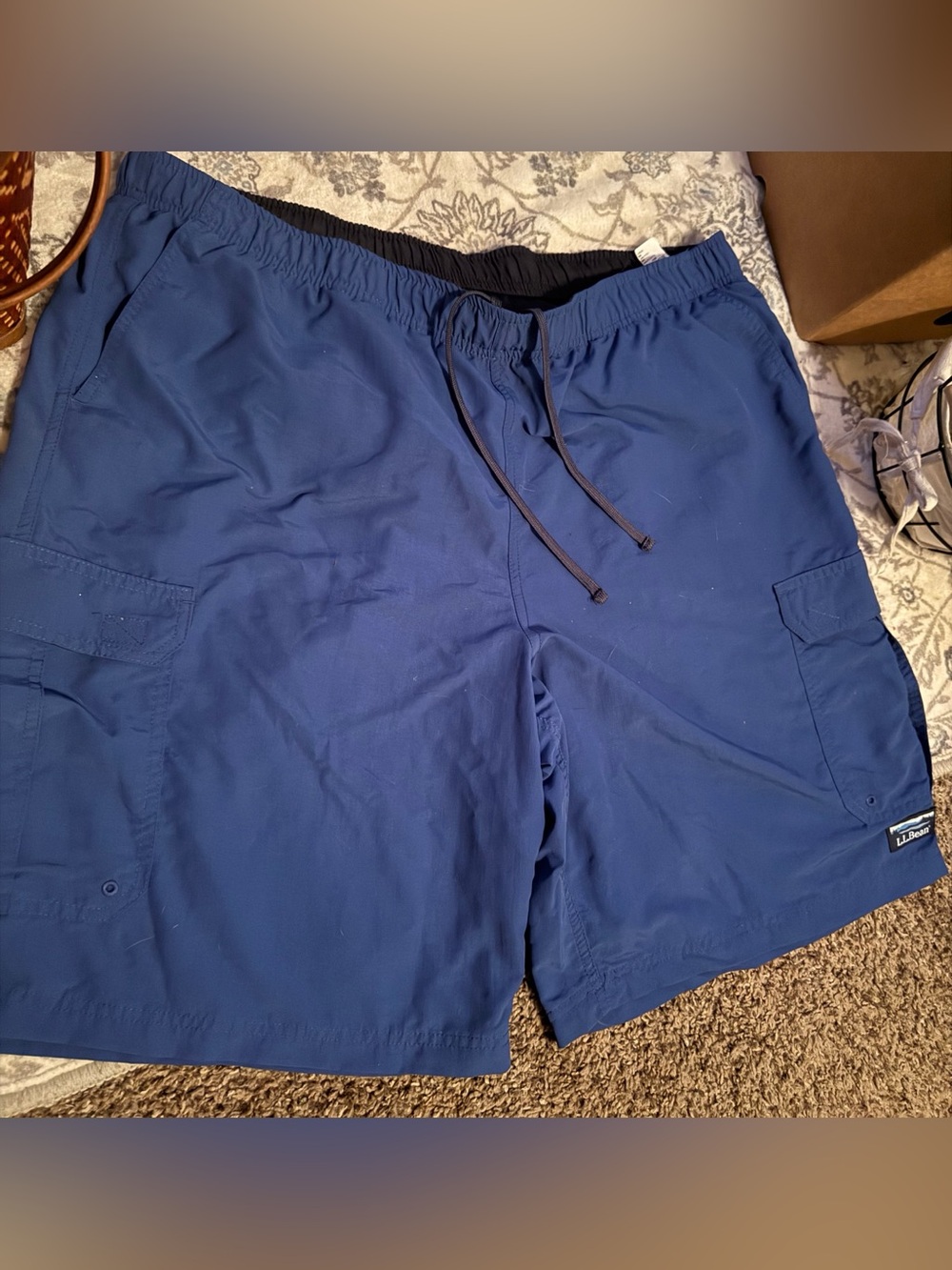 L.L. Bean Men's Navy Blue Swim Trunks